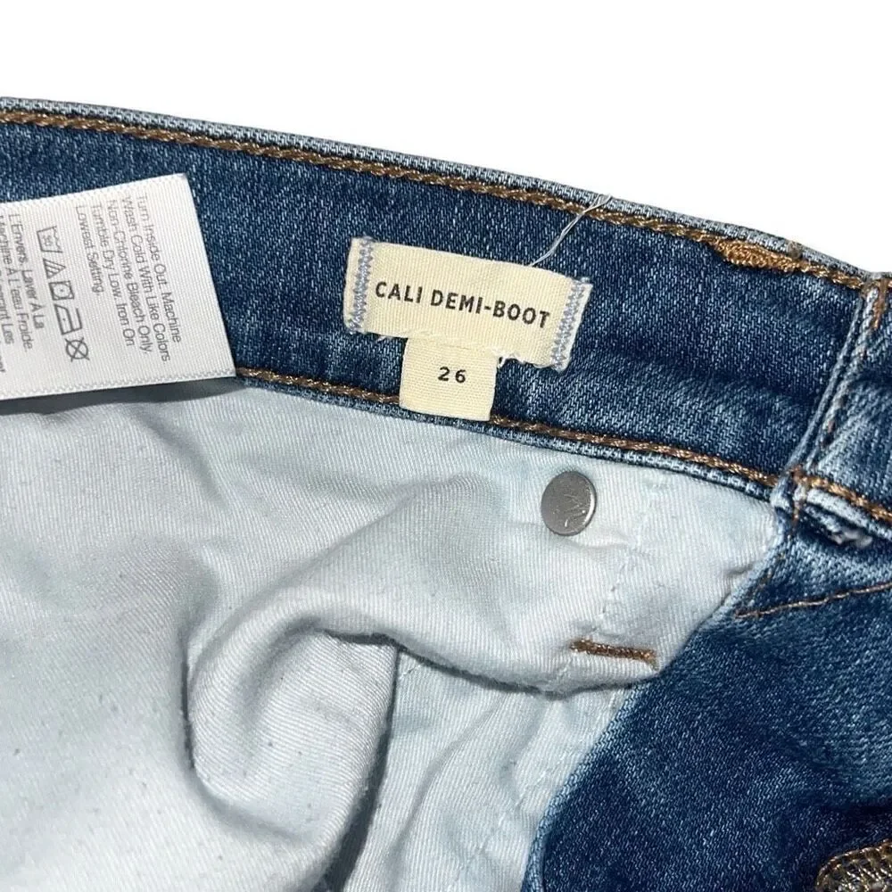 Madewell Cali Demi-Boot Jeans in Shoreham Wash Cropped Mid-Rise Womens size 26 - Picture 5 of 10